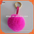 Hotsales 8cm piel de conejo Pom Pom Keyring